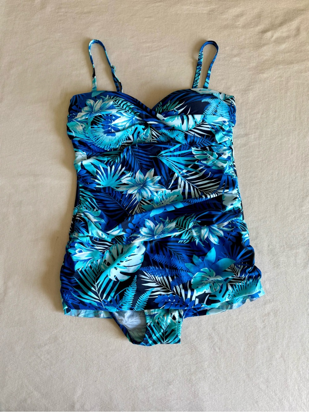 Women’s Shore Shapes  Swimwear Blue Tropical One-Piece Swimsuit Never Worn